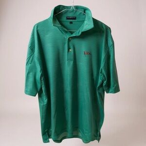 Peter Millar Green Polo Shirt with Textured Pattern